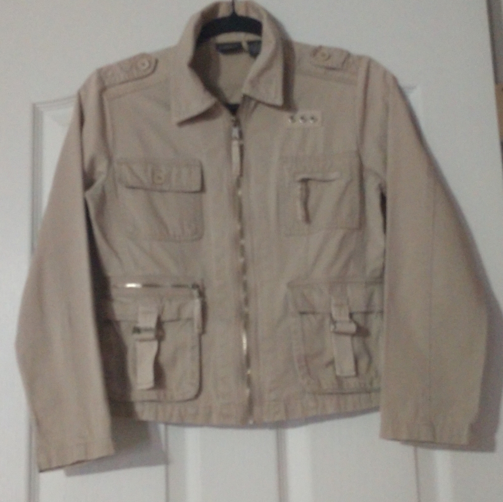 Khaki, Casual Utility Jacket